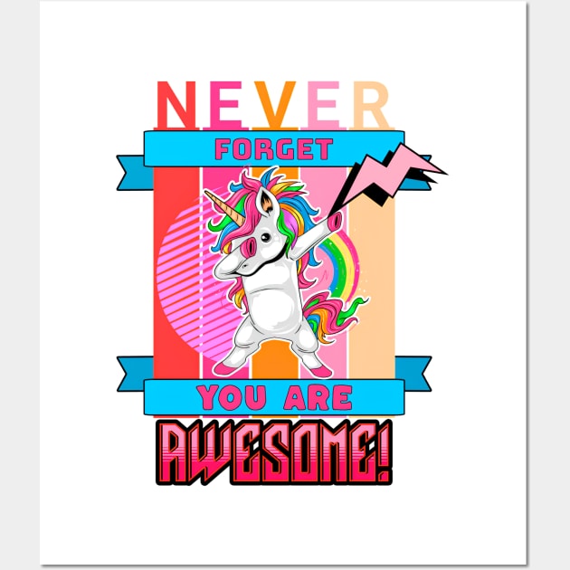 never forget you are awesome Wall Art by HB Shirts